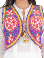 Banjara India Women’s Cotton Blend Kutchi Embroidered Sleeveless Short Ethnic Jacket/Koti (SSE-2002) – Pink - Banjara India