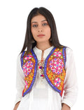 Banjara India Women’s Cotton Blend Kutchi Embroidered Sleeveless Short Ethnic Jacket/Koti (SSE-2002) – Red - Banjara India