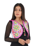 Banjara India Women’s Cotton Blend Kutchi Embroidered Sleeveless Short Ethnic Jacket/Koti (SSE-2002) – White - Banjara India