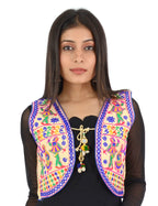 Banjara India Women’s Cotton Blend Kutchi Embroidered Sleeveless Short Ethnic Jacket/Koti (SSE-3003) – Beige - Banjara India