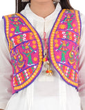Banjara India Women’s Cotton Blend Kutchi Embroidered Sleeveless Short Ethnic Jacket/Koti (SSE-3003) – Pink - Banjara India