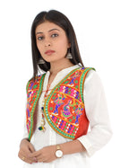 Banjara India Women’s Cotton Blend Kutchi Embroidered Sleeveless Short Ethnic Jacket/Koti (SSE-3003) – Red - Banjara India