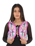 Banjara India Women’s Cotton Blend Kutchi Embroidered Sleeveless Short Ethnic Jacket/Koti (SSE-3003) – White - Banjara India
