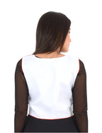 Banjara India Women’s Cotton Blend Kutchi Embroidered Sleeveless Short Ethnic Jacket/Koti (SSE-3003) – White - Banjara India