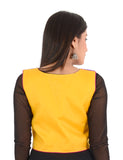 Banjara India Women’s Cotton Blend Kutchi Embroidered Sleeveless Short Ethnic Jacket/Koti (SSE-3003) – Yellow - Banjara India