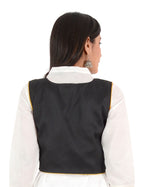 Banjara India Women’s Cotton Blend Kutchi Embroidered Sleeveless Short Ethnic Jacket/Koti (SSE-4004) – Black - Banjara India