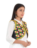 Banjara India Women’s Cotton Blend Kutchi Embroidered Sleeveless Short Ethnic Jacket/Koti (SSE-4004) – Black - Banjara India