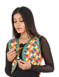 Banjara India Women’s Cotton Blend Kutchi Embroidered Sleeveless Short Ethnic Jacket/Koti (SSE-4004) – Orange - Banjara India