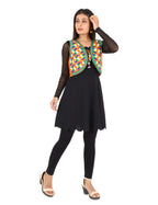 Banjara India Women’s Cotton Blend Kutchi Embroidered Sleeveless Short Ethnic Jacket/Koti (SSE-4004) – Orange - Banjara India