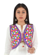 Banjara India Women’s Cotton Blend Kutchi Embroidered Sleeveless Short Ethnic Jacket/Koti (SSE-4004) – Pink - Banjara India