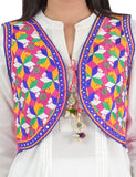 Banjara India Women’s Cotton Blend Kutchi Embroidered Sleeveless Short Ethnic Jacket/Koti (SSE-4004) – Pink - Banjara India