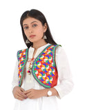 Banjara India Women’s Cotton Blend Kutchi Embroidered Sleeveless Short Ethnic Jacket/Koti (SSE-4004) – Red - Banjara India