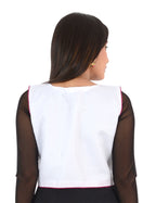 Banjara India Women’s Cotton Blend Kutchi Embroidered Sleeveless Short Ethnic Jacket/Koti (SSE-4004) – White - Banjara India