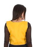 Banjara India Women’s Cotton Blend Kutchi Embroidered Sleeveless Short Ethnic Jacket/Koti (SSE-4004) – Yellow - Banjara India