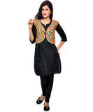 Banjara India Women's Cotton Blend Kutchi Embroidered Sleeveless Short Jacket/Koti/Shrug (Gamthi) - SSP-GAM01 - Banjara India