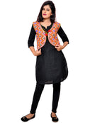 Banjara India Women's Cotton Blend Kutchi Embroidered Sleeveless Short Jacket/Koti/Shrug (Gamthi) - SSP-GAM03 - Banjara India