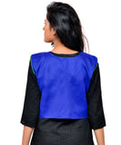 Banjara India Women's Cotton Blend Kutchi Embroidered Sleeveless Short Jacket/Koti/Shrug (Gamthi) - SSP-GAM04 - Banjara India