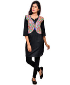 Banjara India Women's Cotton Blend Kutchi Embroidered Sleeveless Short Jacket/Koti/Shrug (Gamthi) - SSP-GAM04 - Banjara India