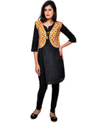 Banjara India Women's Cotton Blend Kutchi Embroidered Sleeveless Short Jacket/Koti/Shrug (Gamthi) - SSP-GAM05 - Banjara India