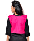 Banjara India Women's Cotton Blend Kutchi Embroidered Sleeveless Short Jacket/Koti/Shrug (Gamthi) - SSP-GAM06 - Banjara India
