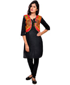 Banjara India Women's Cotton Blend Kutchi Embroidered Sleeveless Short Jacket/Koti/Shrug (Geo) - SSP-GEO01 - Banjara India