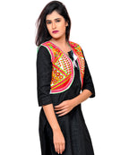 Banjara India Women's Cotton Blend Kutchi Embroidered Sleeveless Short Jacket/Koti/Shrug (Geo) - SSP-GEO02 - Banjara India