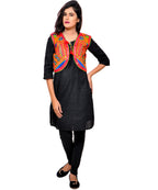 Banjara India Women's Cotton Blend Kutchi Embroidered Sleeveless Short Jacket/Koti/Shrug (Geo) - SSP-GEO03 - Banjara India