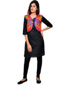Banjara India Women's Cotton Blend Kutchi Embroidered Sleeveless Short Jacket/Koti/Shrug (Geo) - SSP-GEO04 - Banjara India