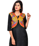 Banjara India Women's Cotton Blend Kutchi Embroidered Sleeveless Short Jacket/Koti/Shrug (Geo) - SSP-GEO05 - Banjara India