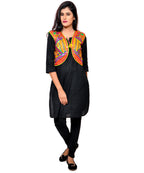 Banjara India Women's Cotton Blend Kutchi Embroidered Sleeveless Short Jacket/Koti/Shrug (Geo) - SSP-GEO05 - Banjara India