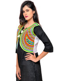 Banjara India Women's Cotton Blend Kutchi Embroidered Sleeveless Short Jacket/Koti/Shrug (Keri) - SSP-KERI02 - Banjara India