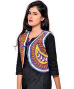 Banjara India Women's Cotton Blend Kutchi Embroidered Sleeveless Short Jacket/Koti/Shrug (Keri) - SSP-KERI04 - Banjara India