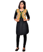 Banjara India Women's Cotton Blend Kutchi Embroidered Sleeveless Short Jacket/Koti/Shrug (Keri) - SSP-KERI05 - Banjara India