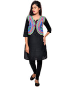Banjara India Women's Cotton Blend Kutchi Embroidered Sleeveless Short Jacket/Koti/Shrug (Keri) - SSP-KERI06 - Banjara India