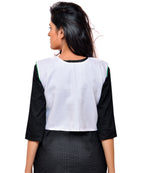 Banjara India Women's Cotton Blend Kutchi Embroidered Sleeveless Short Jacket/Koti/Shrug (Phulwali) - SSP-PHUL02 - Banjara India
