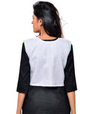 Banjara India Women's Cotton Blend Kutchi Embroidered Sleeveless Short Jacket/Koti/Shrug (Phulwali) - SSP-PHUL02 - Banjara India