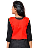 Banjara India Women's Cotton Blend Kutchi Embroidered Sleeveless Short Jacket/Koti/Shrug (Tanatan) - SSP-TAN03 - Banjara India