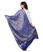 Banarasi Kora Silk Sunny Butti Dupatta- Blue