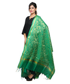 Banarasi Kora Silk Sunny Butti Dupatta- Green