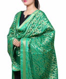 Banarasi Kora Silk Sunny Butti Dupatta- Green