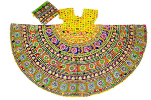 Banjara India Cotton Long Flair Aari Embroidery Kutch Work (Lehenga Choli) Chaniya Choli Set with Dupatta--SuperDivdo-02