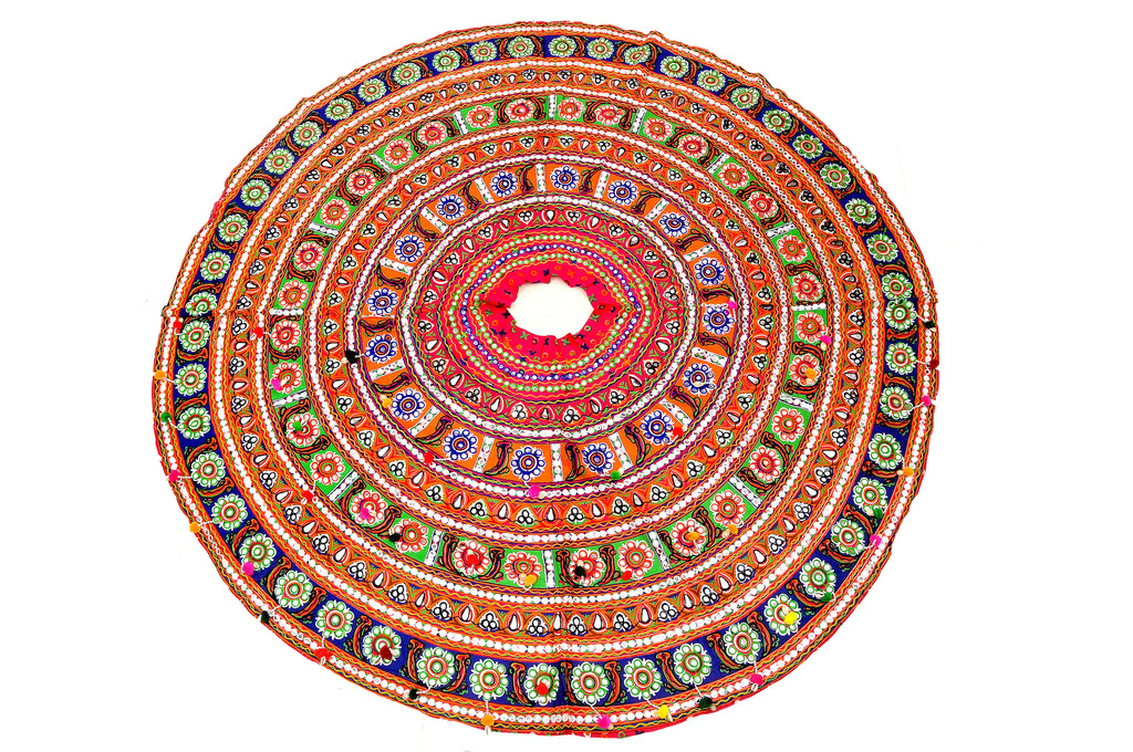 Banjara India Cotton Long Flair Aari Embroidery Kutch Work (Lehenga Choli) Chaniya Choli Set with Dupatta--SuperDivdo-03
