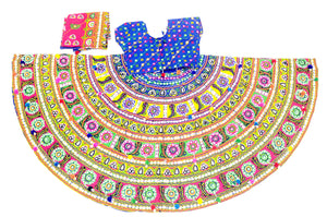 Banjara India Cotton Long Flair Aari Embroidery Kutch Work (Lehenga Choli) Chaniya Choli Set with Dupatta--SuperDivdo-04