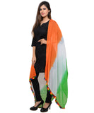 Soft Chiffon Tricolour Dupatta with Multicolour Lace (Independence Day Special)
