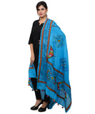 Banjara India Women's Pure Cotton Real Mirrorwork & Hand Embroidery Dupatta (Kutchi Trikon) Turquoise - TKN13 - Banjara India