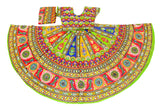 Banjara India Cotton Long Flair Aari Embroidery Kutch Work (Lehenga Choli) Chaniya Choli Set with Dupatta-Talwar-02