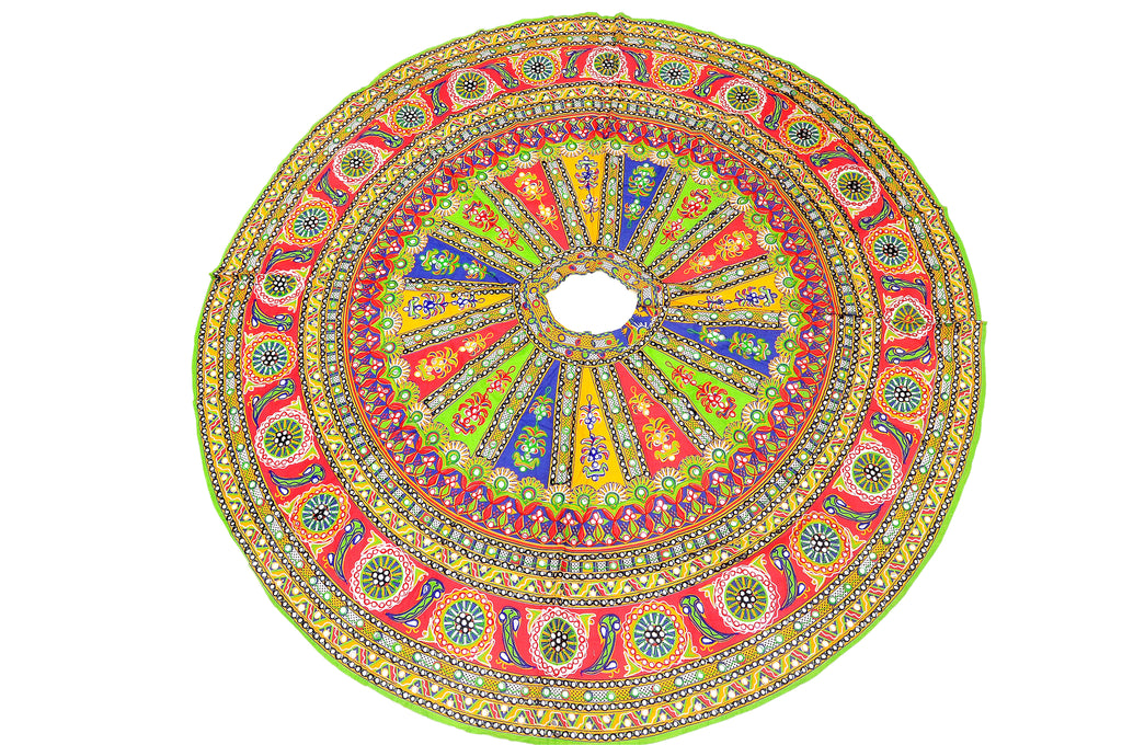 Banjara India Cotton Long Flair Aari Embroidery Kutch Work (Lehenga Choli) Chaniya Choli Set with Dupatta-Talwar-02
