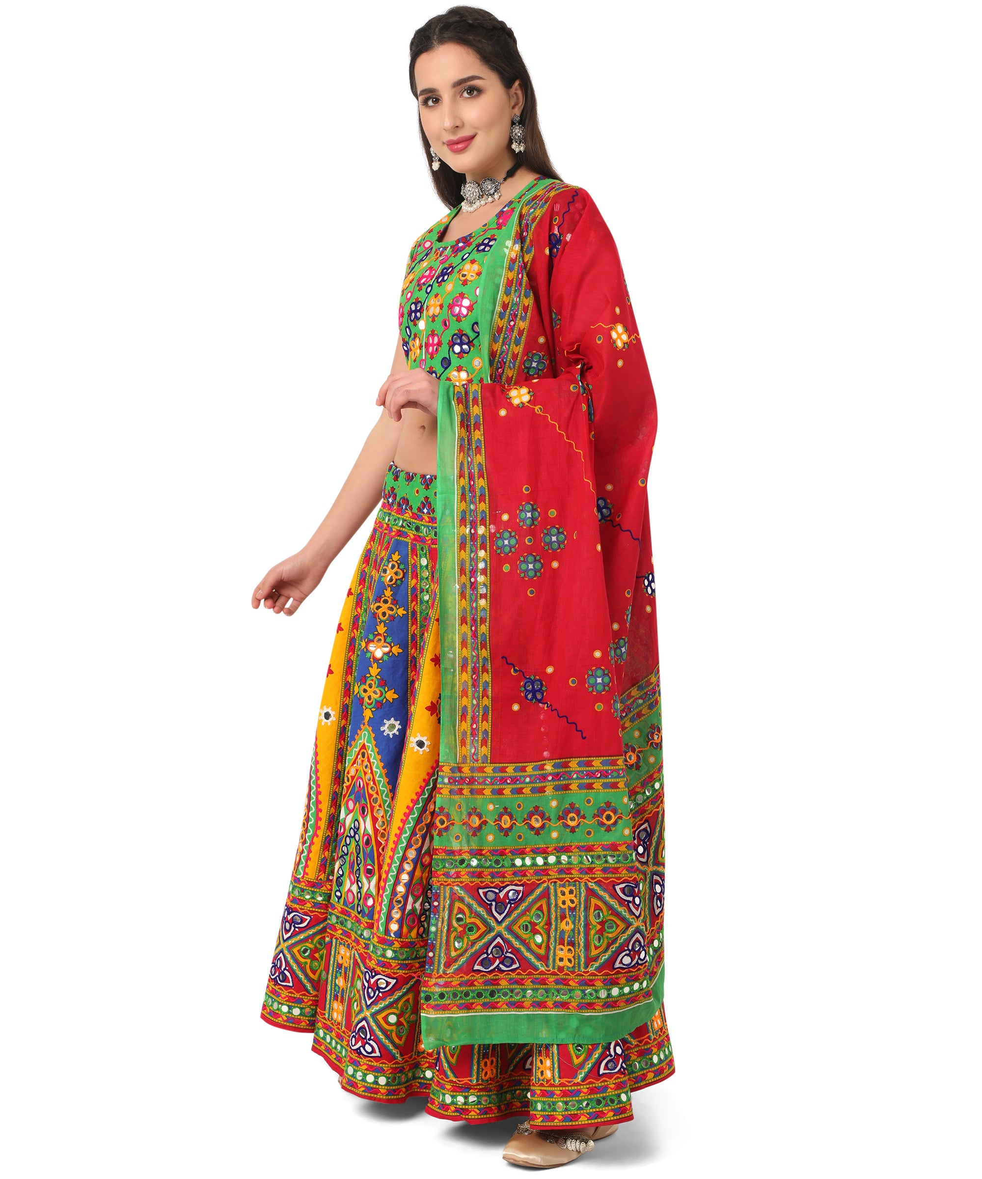 Banjara India Cotton Long Flair Aari Embroidery Kutch Work