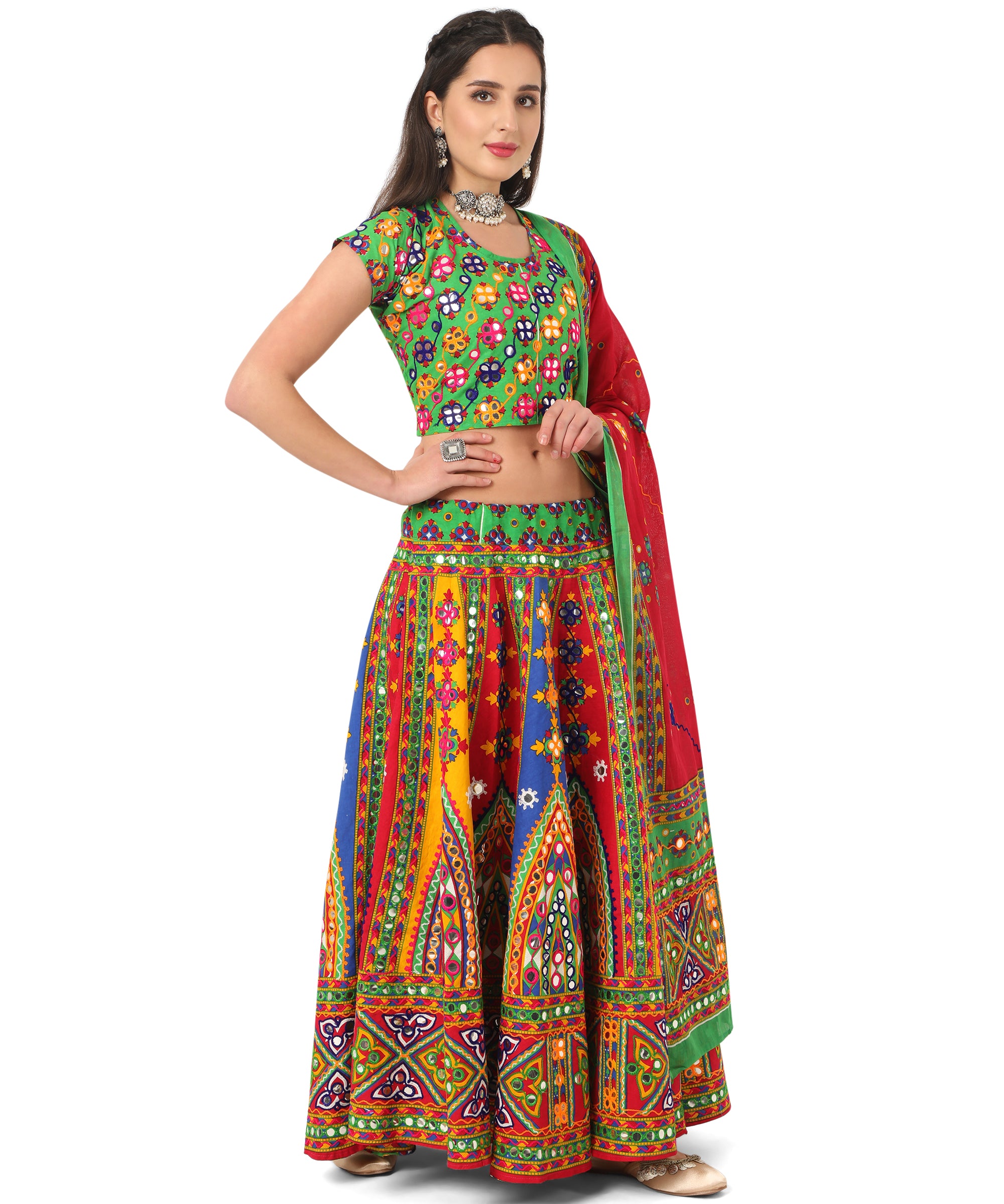Banjara India Cotton Long Flair Aari Embroidery Kutch Work