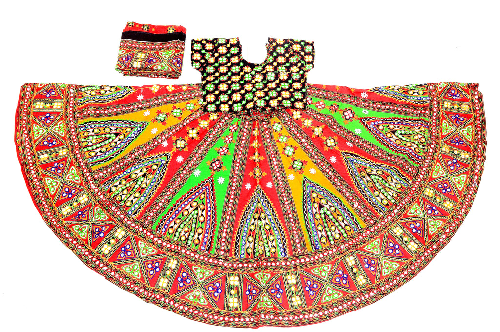 Banjara India Cotton Long Flair Aari Embroidery Kutch Work